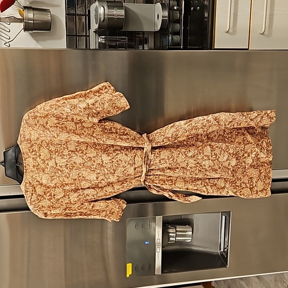 💕FAHERTY💕 Ashley Linen Dress ~ Bronze Riviera Floral XS NWT - Picture 9 of 16